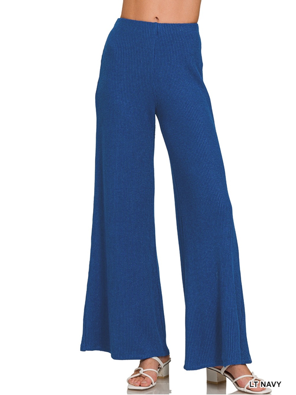 Zenana Navy Wide-Leg Knit Sweater Pants - Women